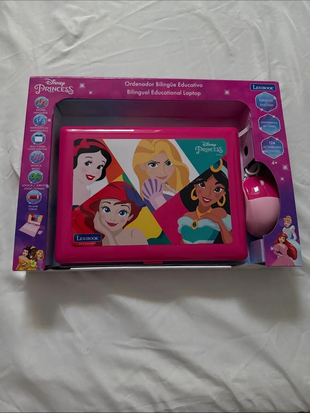 Disney Princess Pink Bilingual Educational Tablet with Mouse